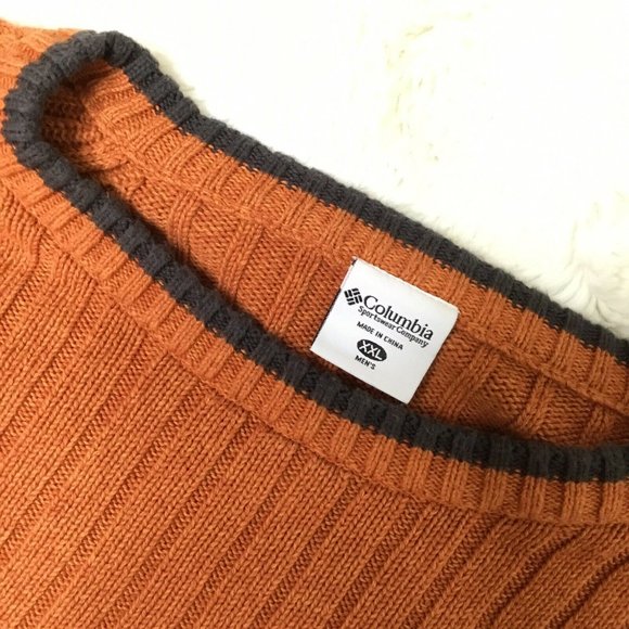 Columbia Men's Rust Orange Cable Knit Sweater XXL - Picture 4 of 4